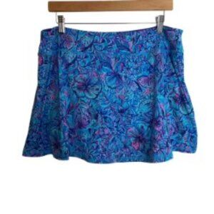 Lilly Pulitzer Luxletic Breakwater Blue Shells N Bells Aila Skort XLarge